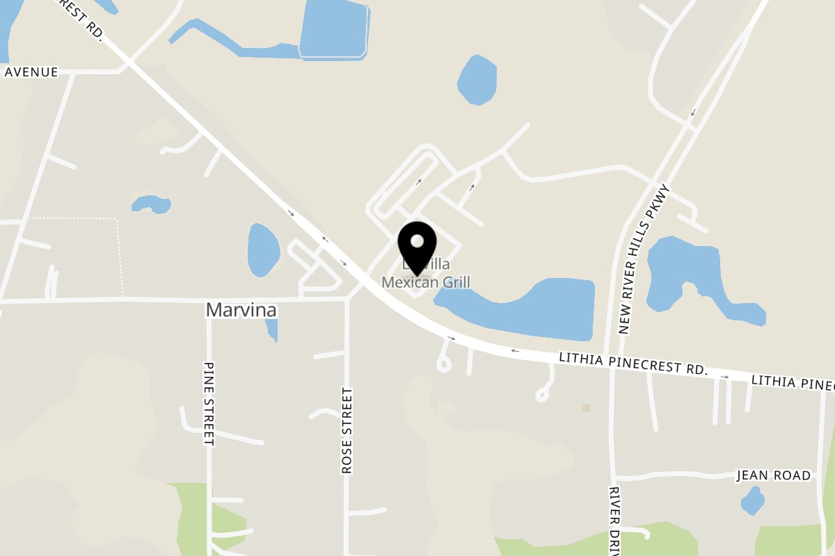 Map showing the location of The Landing Bar and Grill on 4351 Lynx Paw Trail in Valrico